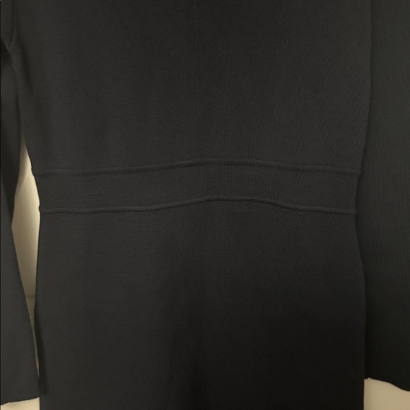 [$700] Scanlan Theodore Crepe Knit V Neck Navy Long Sleeve Dress. size Large - Picture 10 of 13